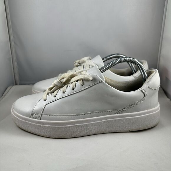 Kizik Vegas Walking Shoes Men’s 7.5 / 9 Women’s White Leather Casual Lace Up - Picture 2 of 9